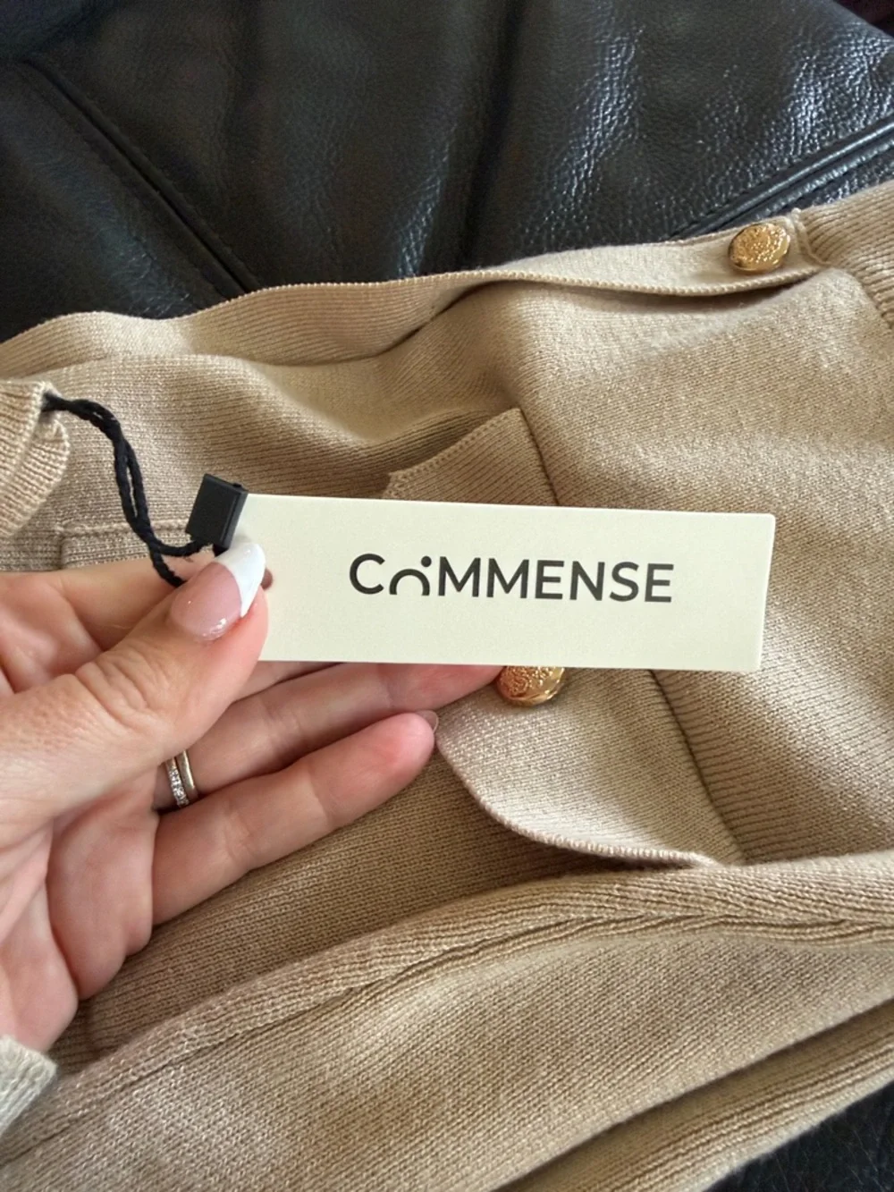 Commense Taupe Knit Crop Jacket & Button-Front Maxi Skirt Set - Picture 7 of 7